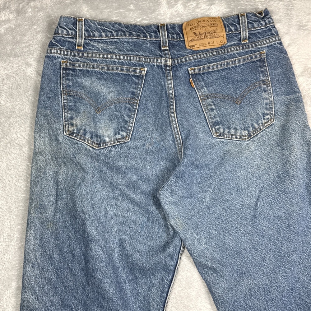 Vintage Levi's 550 Jeans Mens 36x32 (Fits 35X31) Distressed Stain Orange Tab 90s - Picture 11 of 15